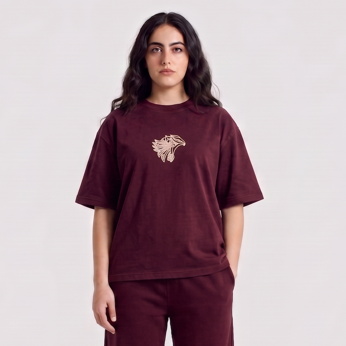 Horus Tee-Burgundy -Boxy Fit