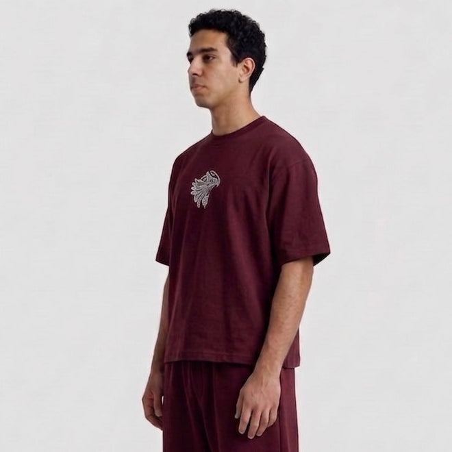 Horus Tee-Burgundy -Boxy Fit