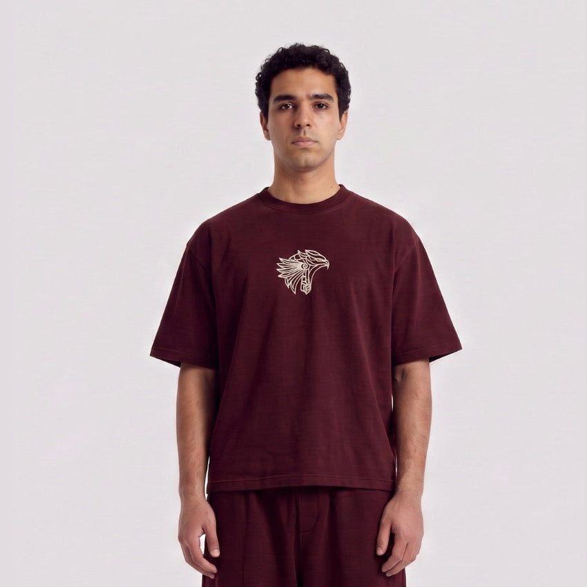 Horus Tee-Burgundy -Boxy Fit